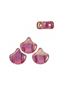 Ginko Leaf Beads 7.5x7.5mm Luster transparent pink